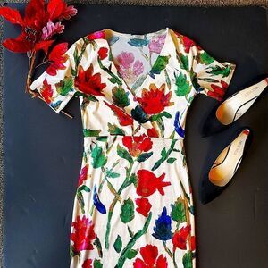 Zara Trafaluc Floral Felt Dress